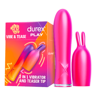 Durex 2in1 Vibrator and Teaser Tip Wibrator Damski ze Stymulującą Końcówką