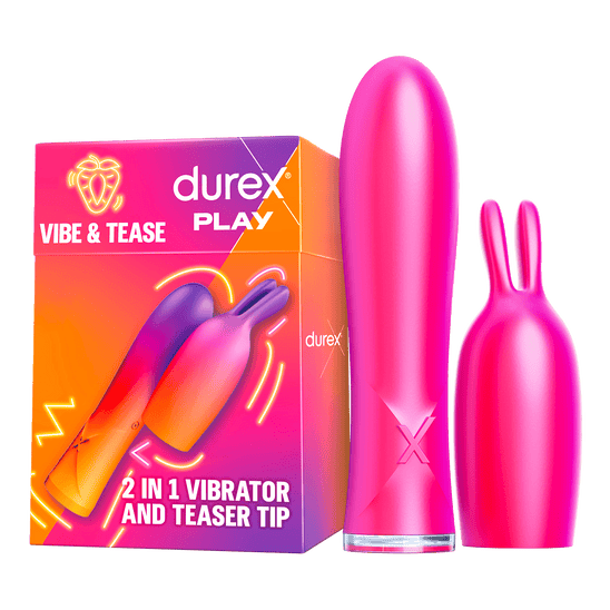 Durex 2in1 Vibrator and Teaser Tip Wibrator Damski ze Stymulującą Końcówką