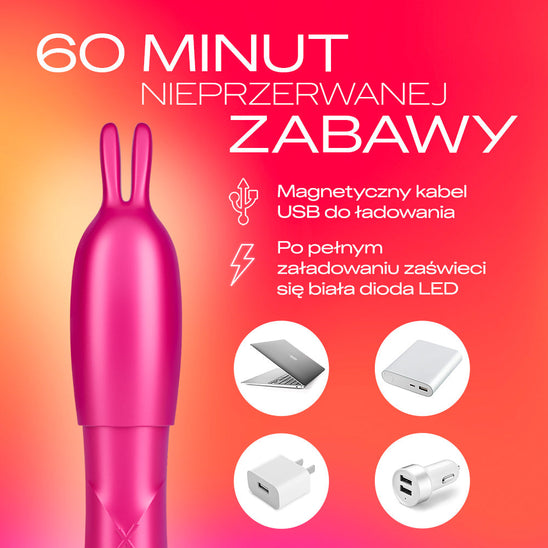 Durex 2in1 Vibrator and Teaser Tip Wibrator Damski ze Stymulującą Końcówką