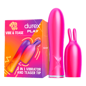 Durex 2in1 Vibrator and Teaser Tip Wibrator Damski ze Stymulującą Końcówką